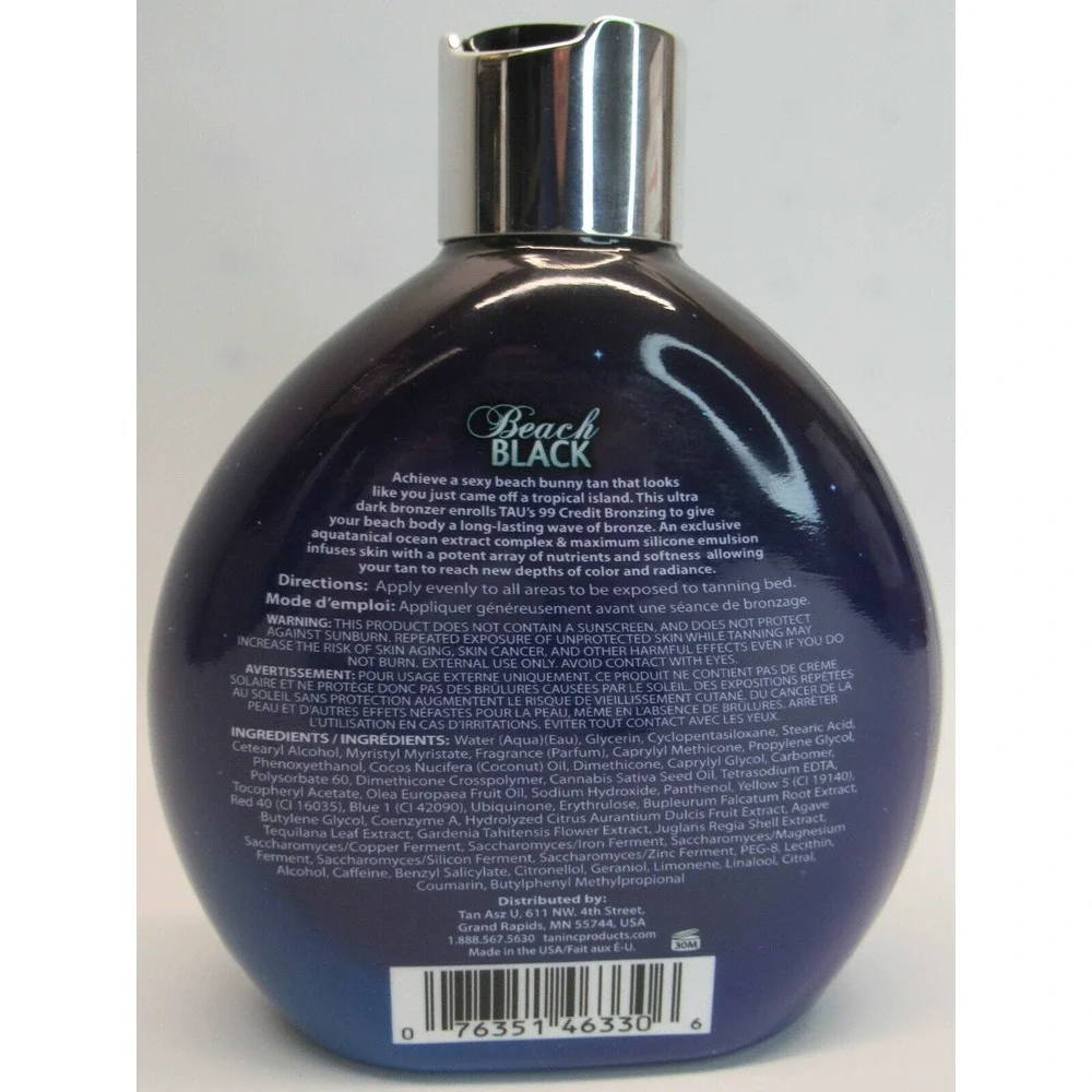 Beach Black‎ Tan Asz U Tanning Lotion 13.5 oz 99 Credit Indoor Silicone Bronzer